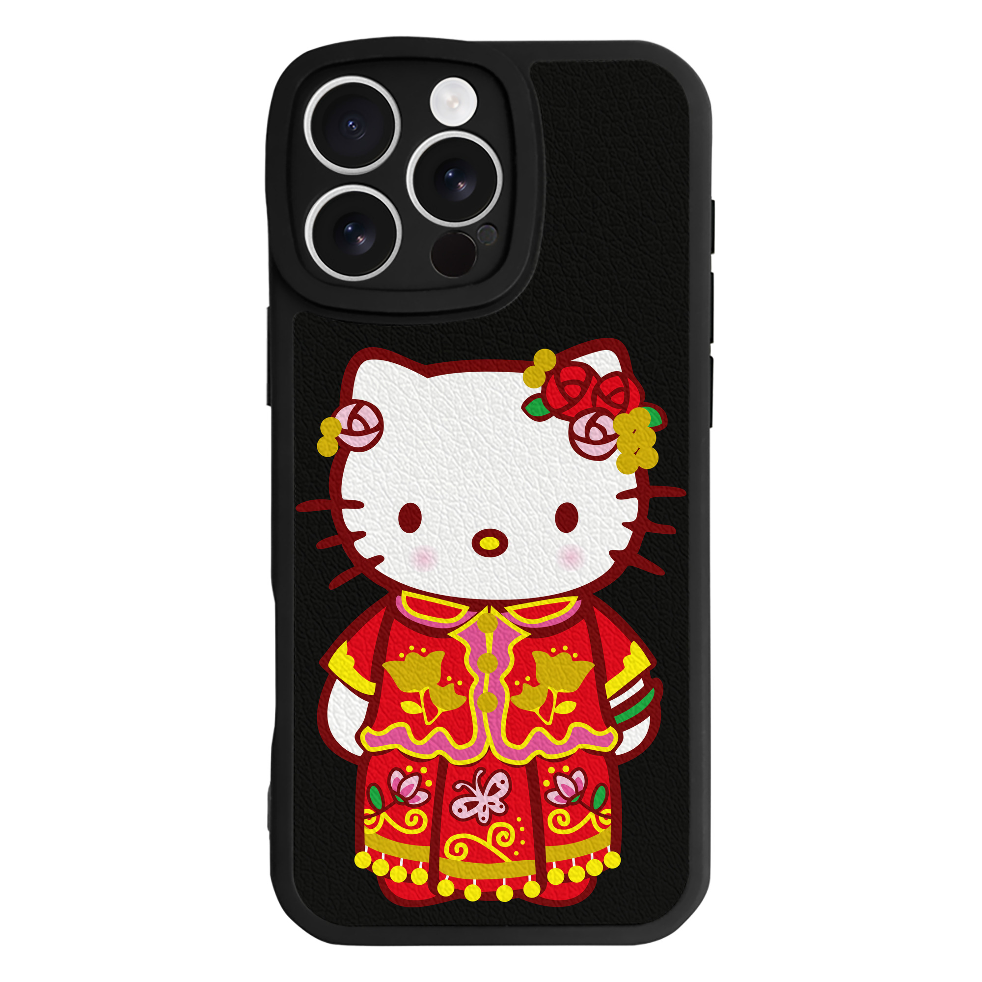 （画像用） Hello Kitty ハローキティ 【iPhone 16シリーズ対応】シリコンスマホケース（レザー調） 材質：シリコン